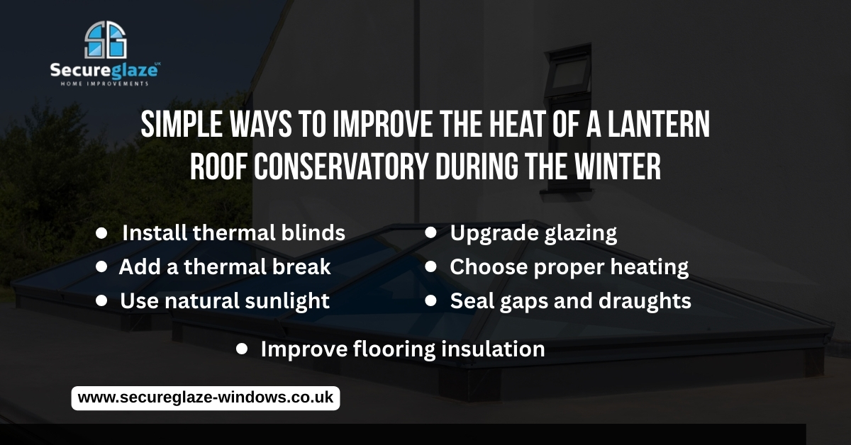 simple ways to improve heat of a lantern roof conservatory