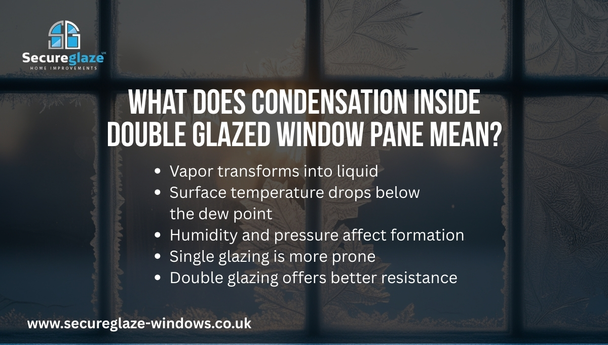 What does Condensation Inside Double Glazed Window Pane Mean