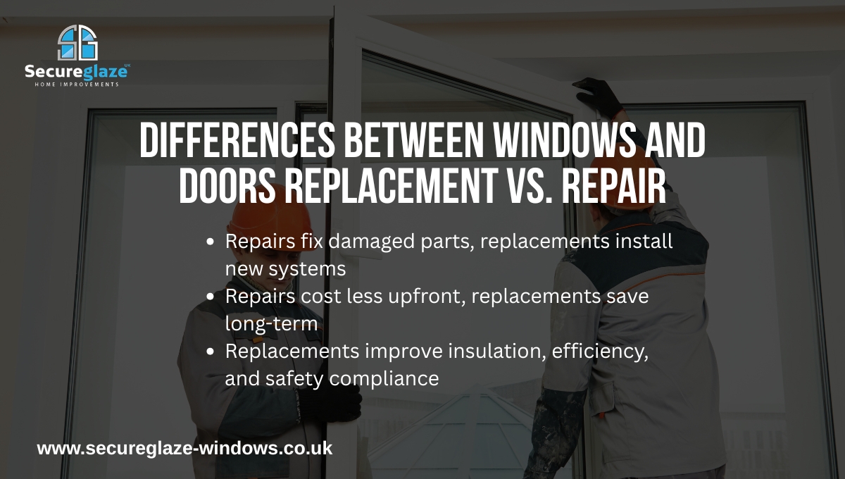 Differences Between Windows and Doors Replacement vs. Repair
