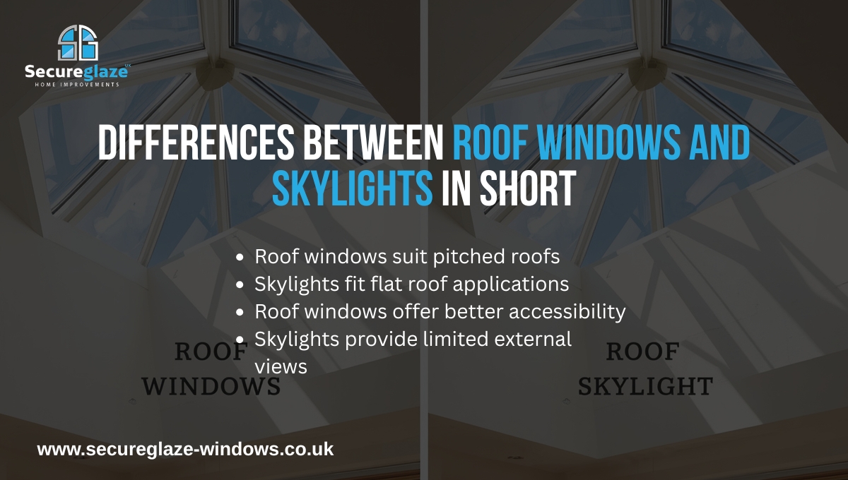 Differences Between Roof Windows and Skylights in Short