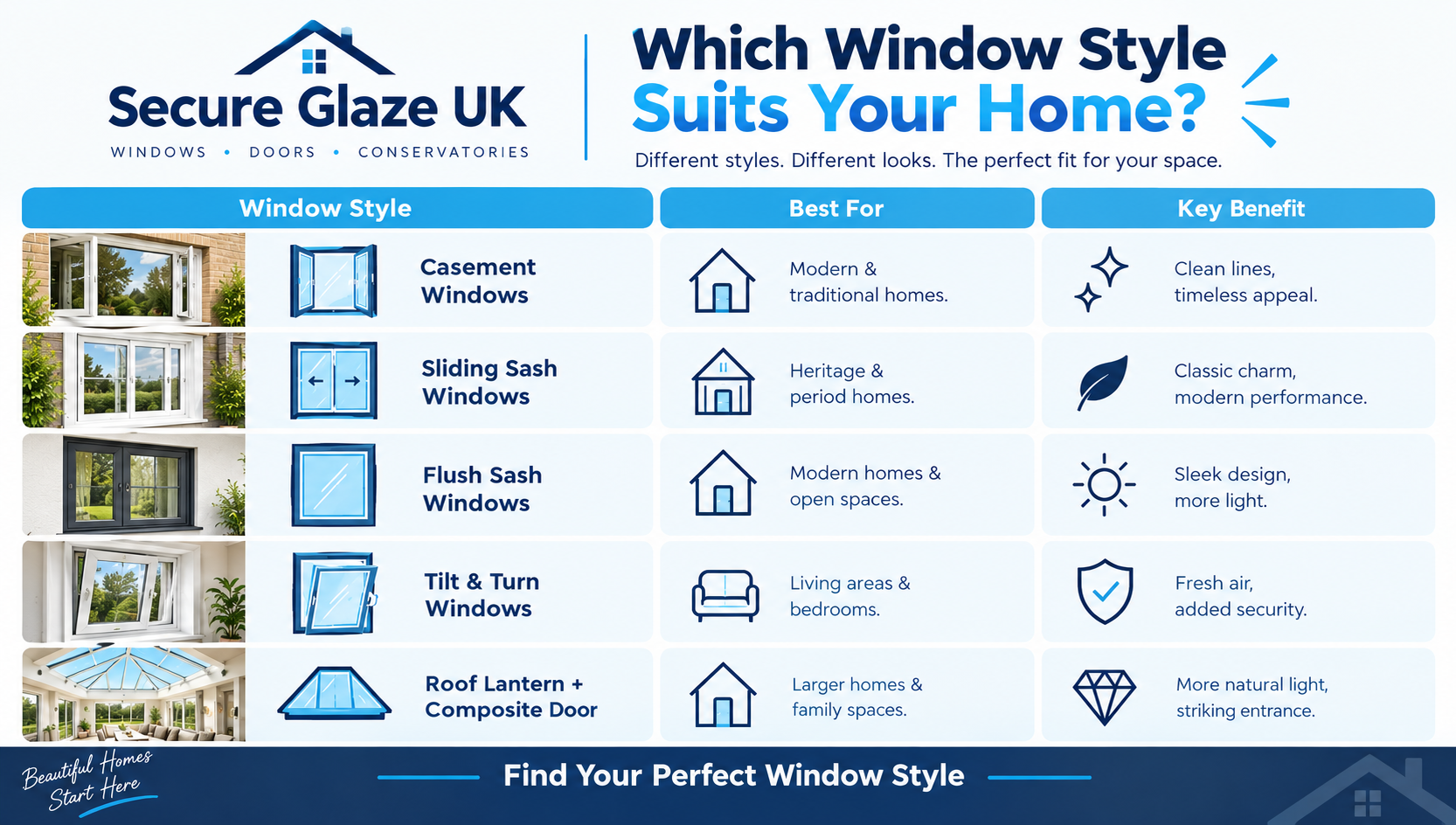 Which windows and doors work best together