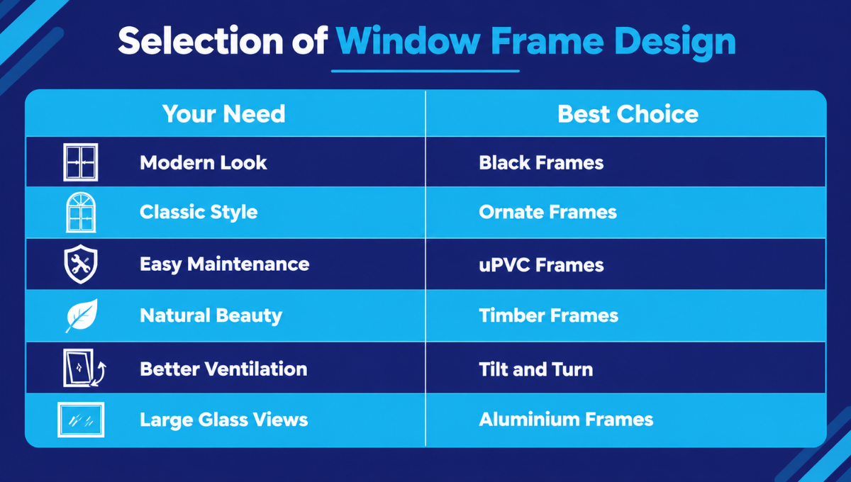 Selection of Window Frame Design