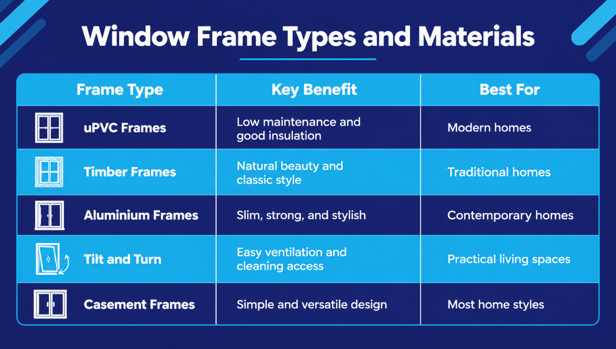 Window Frame Types and Materials